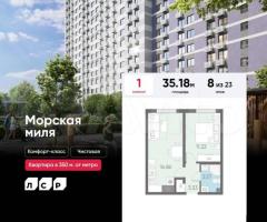 1-к. квартира, 35,2 м², 8/23 эт.