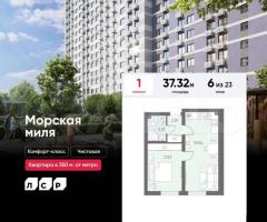 1-к. квартира, 37,3 м², 6/23 эт.
