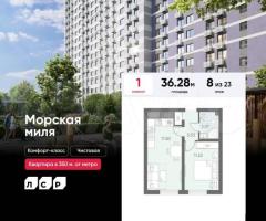 1-к. квартира, 36,3 м², 8/23 эт.