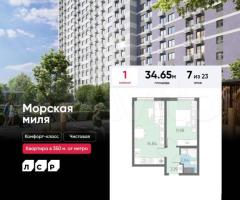 1-к. квартира, 34,7 м², 7/23 эт.