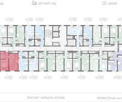 1-к. квартира, 37,6 м², 22/23 эт. - 2