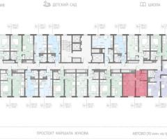1-к. квартира, 37,6 м², 22/23 эт. - 2