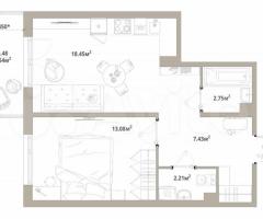 1-к. квартира, 45,6 м², 7/12 эт.