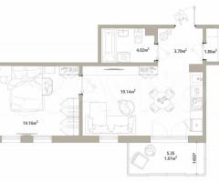 1-к. квартира, 44,5 м², 11/12 эт.