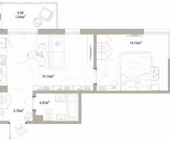 1-к. квартира, 42,7 м², 2/12 эт.