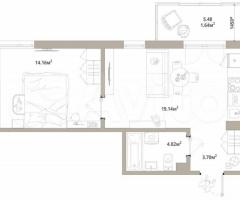 1-к. квартира, 42,7 м², 9/12 эт.