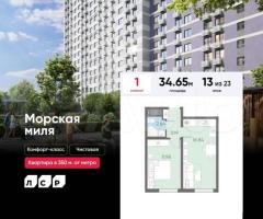 1-к. квартира, 34,7 м², 13/23 эт.