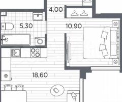 1-к. квартира, 40,7 м², 2/5 эт. - 3