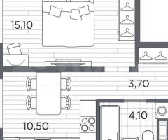 1-к. квартира, 33,4 м², 2/5 эт. - 2