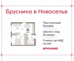 1-к. квартира, 43,2 м², 4/9 эт.