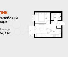 1-к. квартира, 34,7 м², 8/12 эт.
