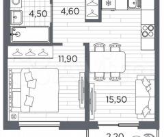 1-к. квартира, 37,2 м², 2/5 эт. - 3