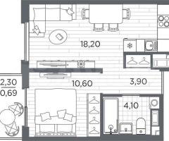 1-к. квартира, 37,5 м², 2/5 эт. - 3
