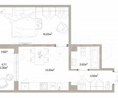 1-к. квартира, 39,4 м², 7/12 эт.