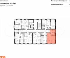 1-к. квартира, 43,6 м², 11/12 эт. - 2