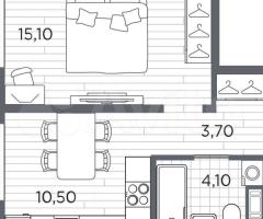 1-к. квартира, 33,4 м², 3/5 эт. - 3