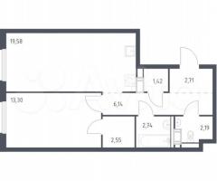 1-к. квартира, 50,6 м², 6/12 эт.
