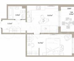 1-к. квартира, 45 м², 8/12 эт.