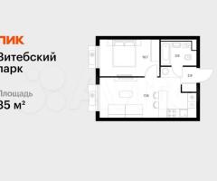 1-к. квартира, 35 м², 7/12 эт.