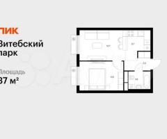 1-к. квартира, 37 м², 10/12 эт.