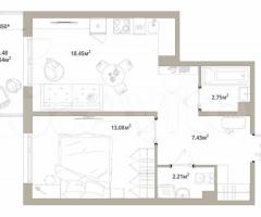 1-к. квартира, 45,6 м², 3/12 эт.