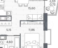 1-к. квартира, 37,9 м², 3/13 эт. - 3