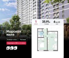1-к. квартира, 35,9 м², 6/23 эт.