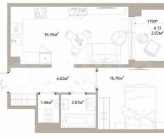 1-к. квартира, 39,5 м², 7/12 эт.