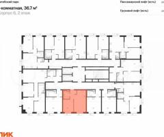 1-к. квартира, 36,7 м², 2/12 эт. - 2