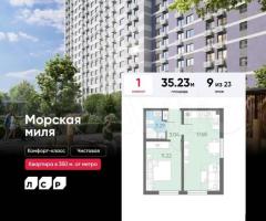 1-к. квартира, 35,2 м², 9/23 эт.