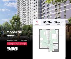 1-к. квартира, 35,7 м², 14/23 эт.