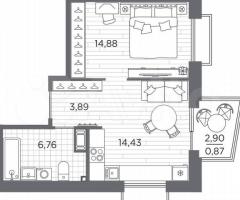 1-к. квартира, 40,8 м², 4/13 эт. - 3