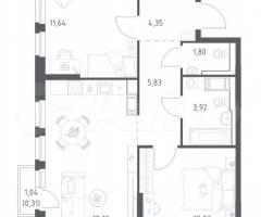 2-к. квартира, 56,1 м², 8/11 эт.