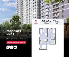 2-к. квартира, 48,6 м², 11/23 эт.
