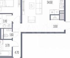 2-к. квартира, 75,2 м², 7/14 эт. - 2