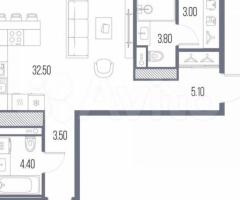 2-к. квартира, 75,2 м², 4/14 эт. - 2