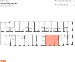 2-к. квартира, 56,1 м², 6/12 эт. - 2