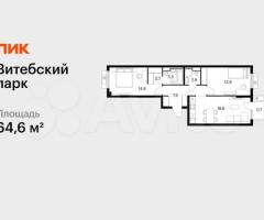 2-к. квартира, 64,6 м², 12/12 эт.