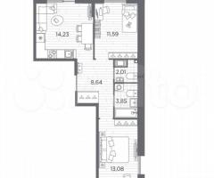 2-к. квартира, 55,3 м², 3/7 эт. - 3
