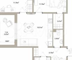 2-к. квартира, 60 м², 6/12 эт.