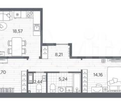 2-к. квартира, 65,8 м², 3/13 эт. - 3