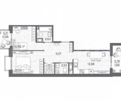2-к. квартира, 57,8 м², 4/13 эт. - 3
