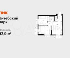 2-к. квартира, 52,9 м², 12/12 эт.