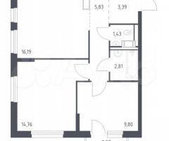 2-к. квартира, 55 м², 8/12 эт.