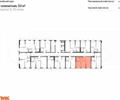 2-к. квартира, 53 м², 10/12 эт. - 2