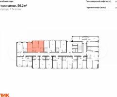 2-к. квартира, 56,2 м², 5/12 эт. - 2