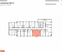 2-к. квартира, 56,1 м², 4/12 эт. - 2