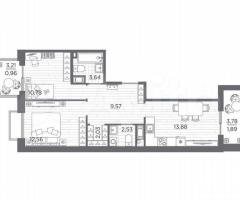 2-к. квартира, 57,8 м², 8/13 эт. - 3