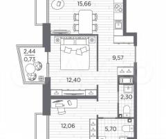 2-к. квартира, 58,4 м², 8/13 эт. - 3