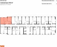 2-к. квартира, 51,6 м², 11/12 эт. - 2